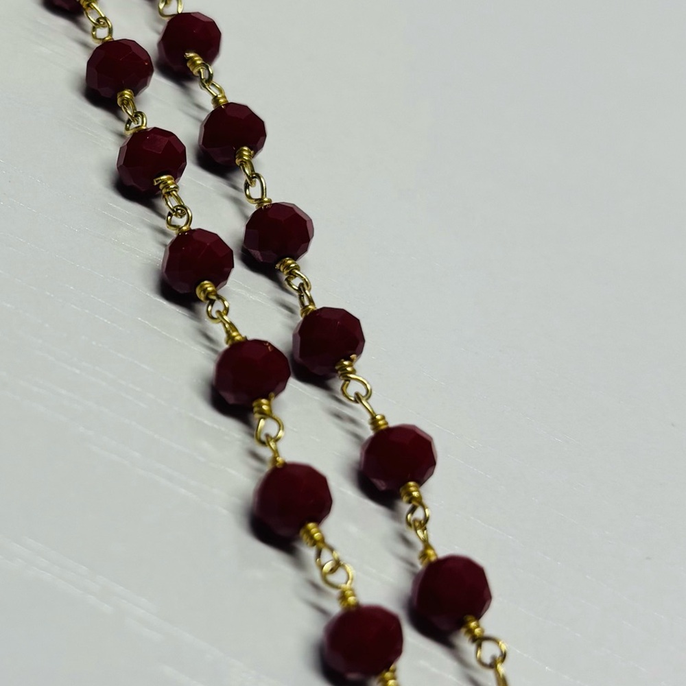 NWT Chic Red and Gold Drop Necklace - Picture 6 of 6